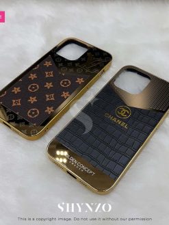 Premium Luxury Gold Plating with Leather Anti Skid Case