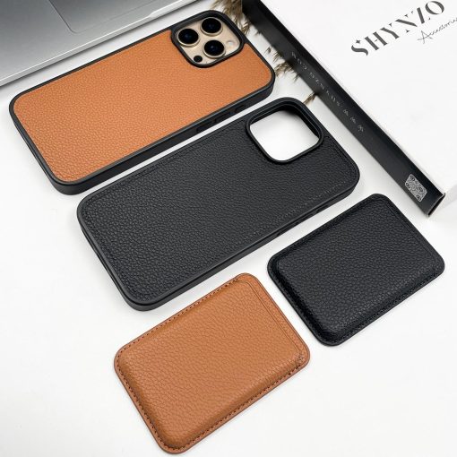 MagCard Grain Leather Slim Case for iPhone - Image 4