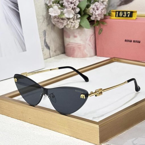 MIU MIU Premium Luxury Women 1037 Aviators - Image 6