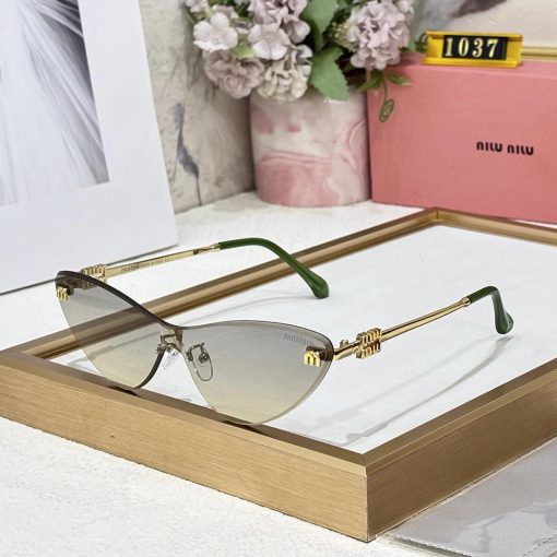MIU MIU Premium Luxury Women 1037 Aviators - Image 5