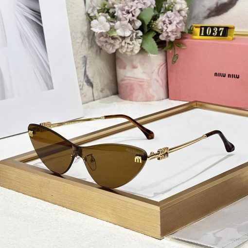 MIU MIU Premium Luxury Women 1037 Aviators - Image 4