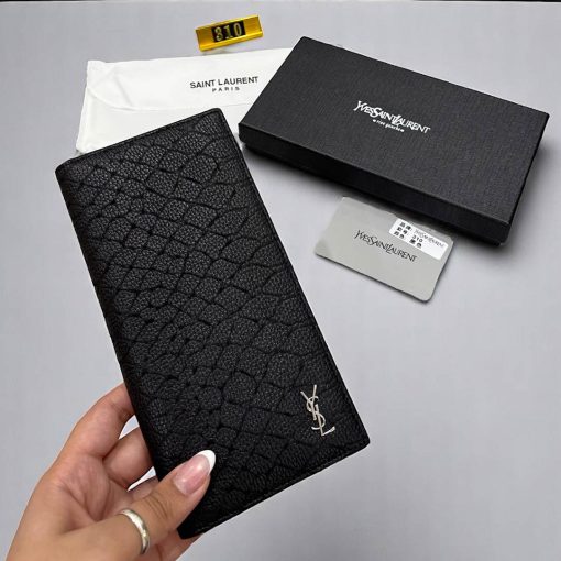 YSL Luxury Textured Leather Long Wallet 310 - Image 2