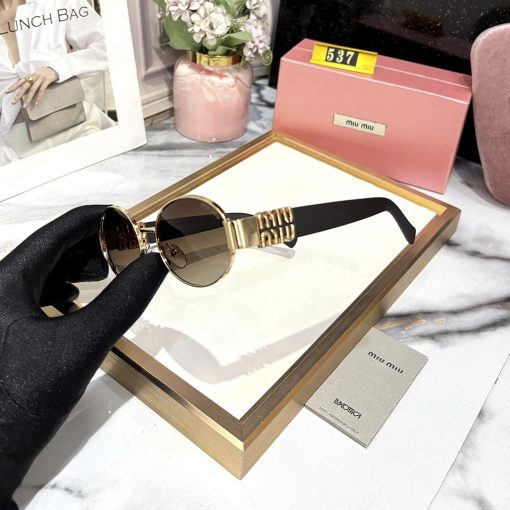 MIU MIU Premium Luxury Women 537 Aviators - Image 5