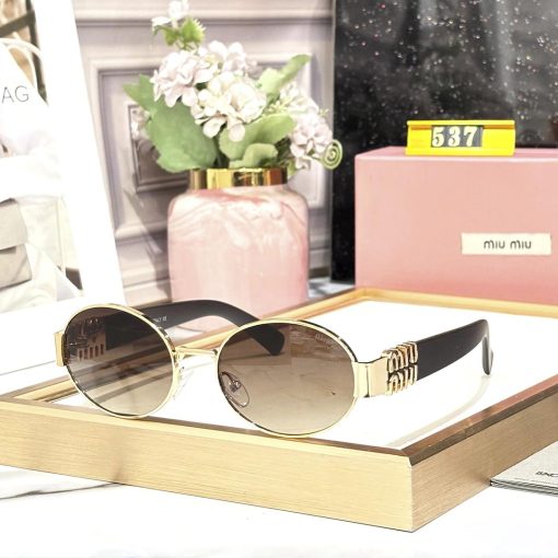 MIU MIU Premium Luxury Women 537 Aviators - Image 2