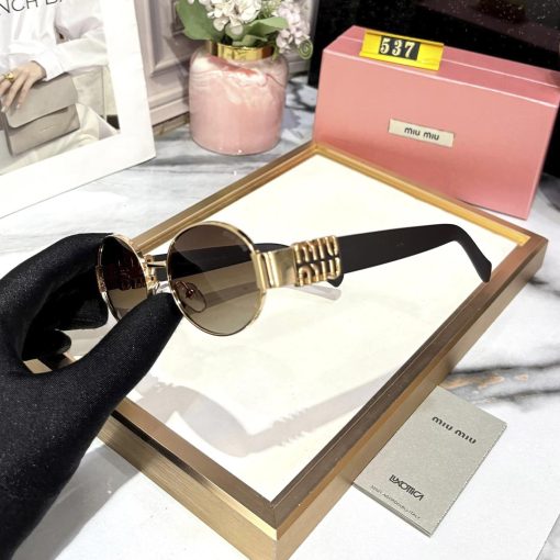 MIU MIU Premium Luxury Women 537 Aviators - Image 7