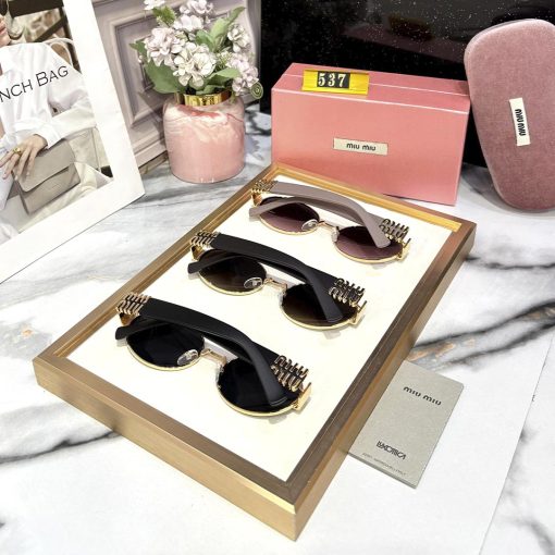 MIU MIU Premium Luxury Women 537 Aviators - Image 9