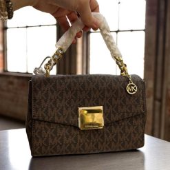 Elegant Monogram Chain Crossbody Bag