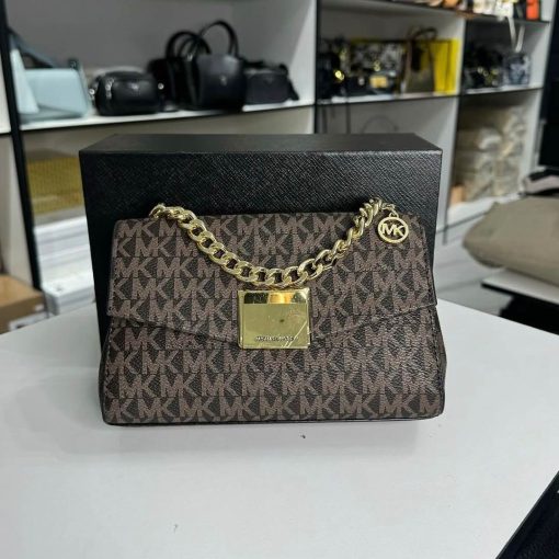Elegant Monogram Chain Crossbody Bag - Image 3