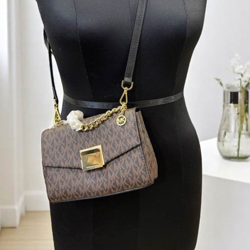 Elegant Monogram Chain Crossbody Bag - Image 4