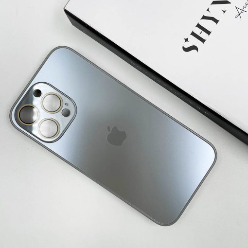 Glass Matte Titanium Grey Magsafe case with Camera Lens