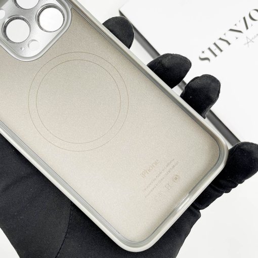 Glass Matte Titanium Grey Magsafe case with Camera Lens - Image 2