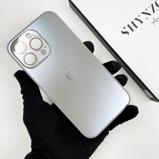 Glass Matte Titanium Grey Magsafe case with Camera Lens - Image 3