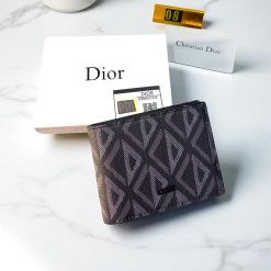 DR Monogram Premium Leather Finish Bi-Fold Wallet