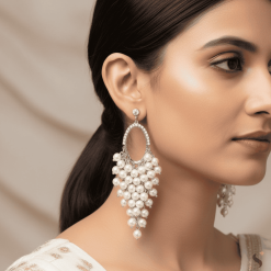 PEARLVINE – Alloy Gold Polish Dangling Pearl Jhumka Earrings