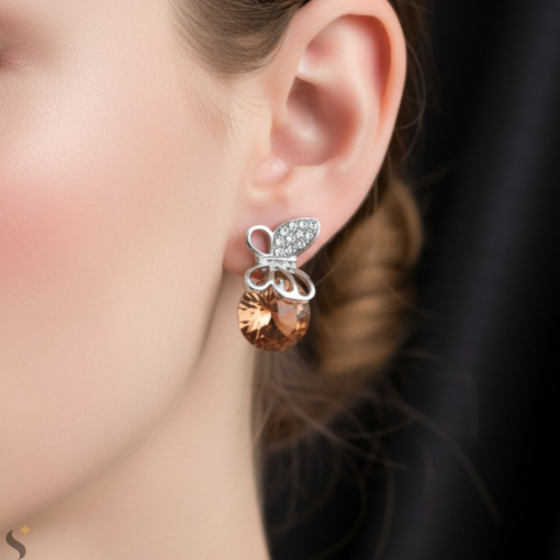 AERIS - Australian crystal butterfly earring studs
