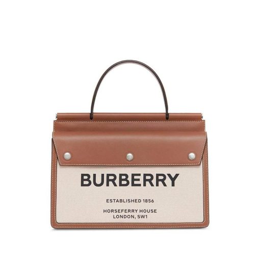 Canvas & Leather Structured Tote Bag