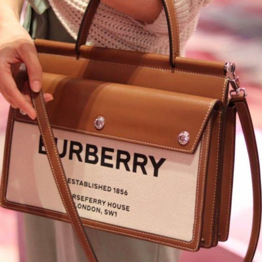 Canvas & Leather Structured Tote Bag - Image 5