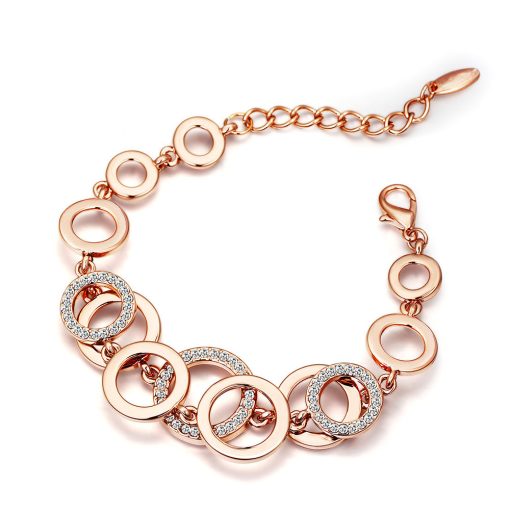 Vicious- Brass & Copper Entangled Ring Bracelet with American Diamond - Image 2