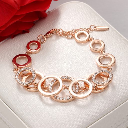 Vicious- Brass & Copper Entangled Ring Bracelet with American Diamond