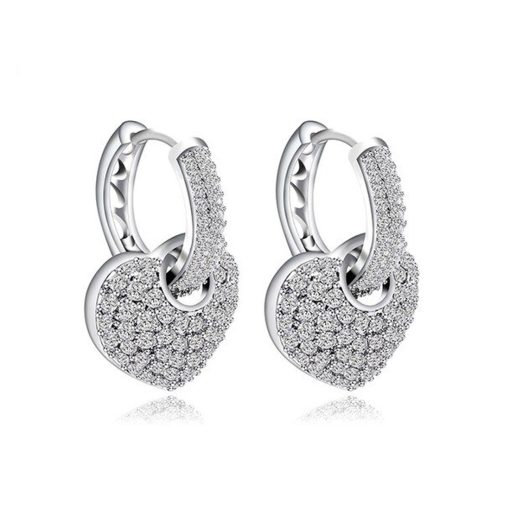 AMARA- Oxidised Silver Rhodium Polish Heart-shaped statement earrings - Image 3