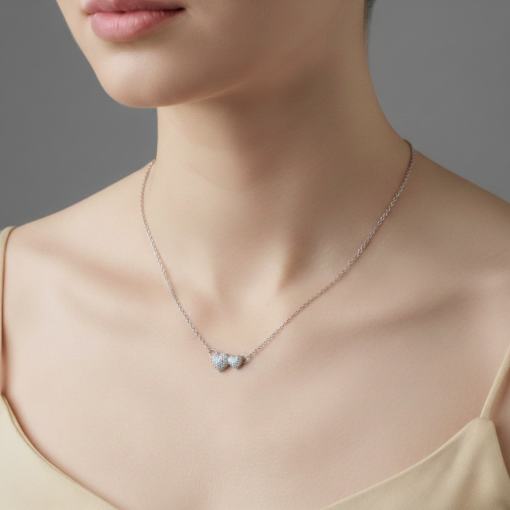 AURELIA- Minimalist Heart-shaped Chain in Oxidized Brass Metal - Image 2