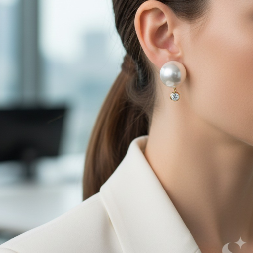 MARGARITA - White Pearl Studded Earring