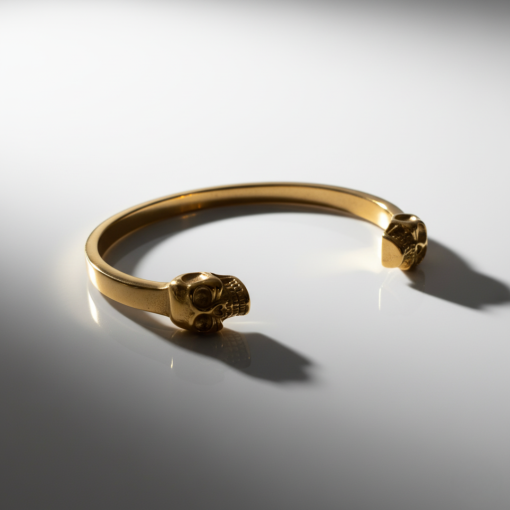Aurum Mortis - 18k Gold Plated Skull Cuff - Image 3