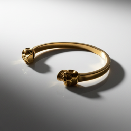 Aurum Mortis - 18k Gold Plated Skull Cuff - Image 4