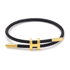 Harmony – Gold Black Rope Bracelet