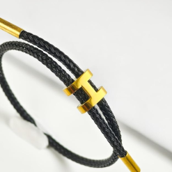 Alternative view of Harmony – Gold Black Rope Bracelet