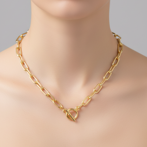 BLAIR – Alloy & Brass Gold Polish Chain Style Neckpiece