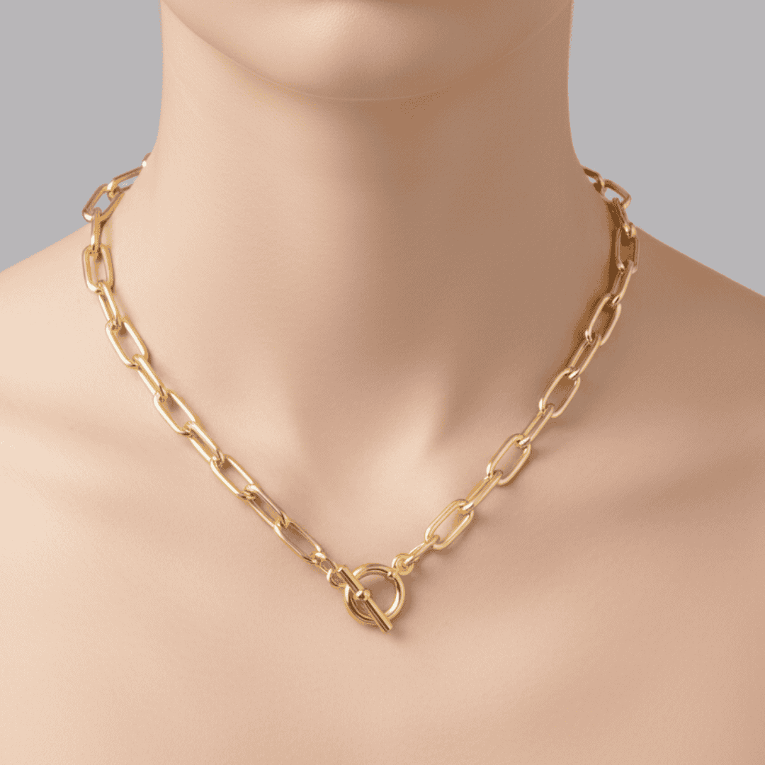 BLAIR – Alloy & Brass Gold Polish Chain Style Neckpiece