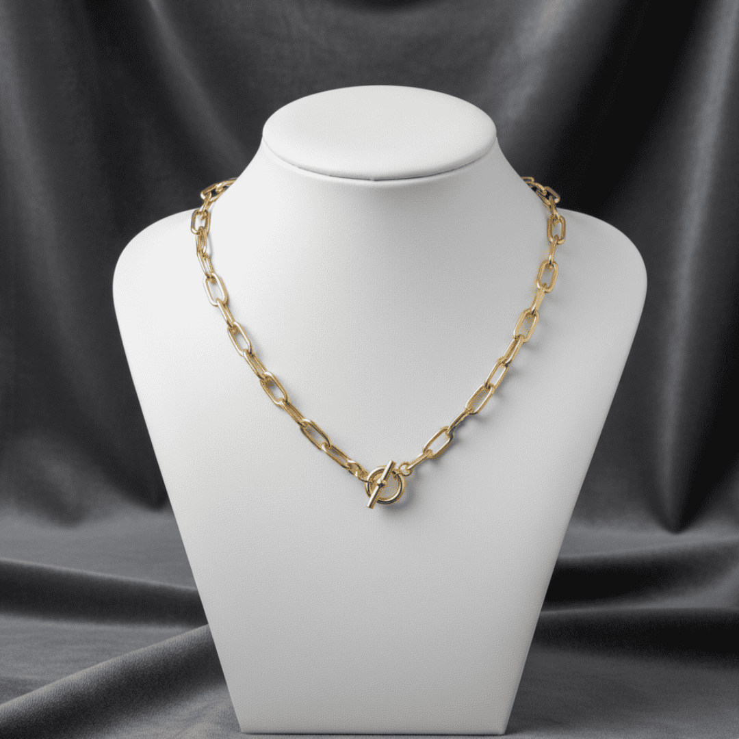 BLAIR – Alloy & Brass Gold Polish Chain Style Neckpiece - Image 2