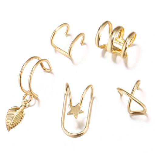 NYLE – Alloy & Brass Designer Ear Cuff Set - Image 2