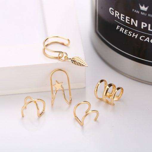 NYLE – Alloy & Brass Designer Ear Cuff Set