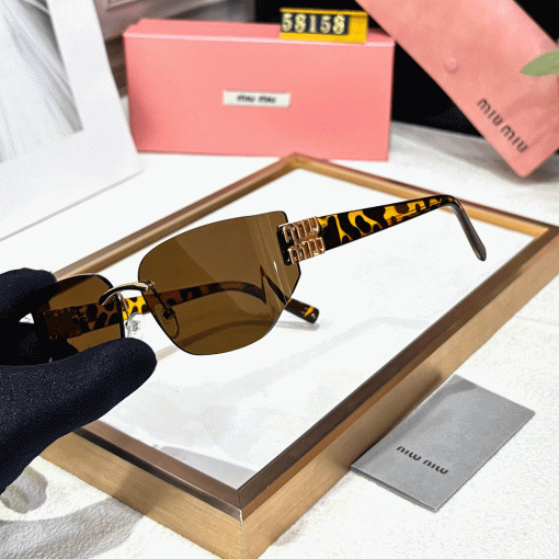 MIU MIU Premium Luxury Women 58158 Aviators - Image 4