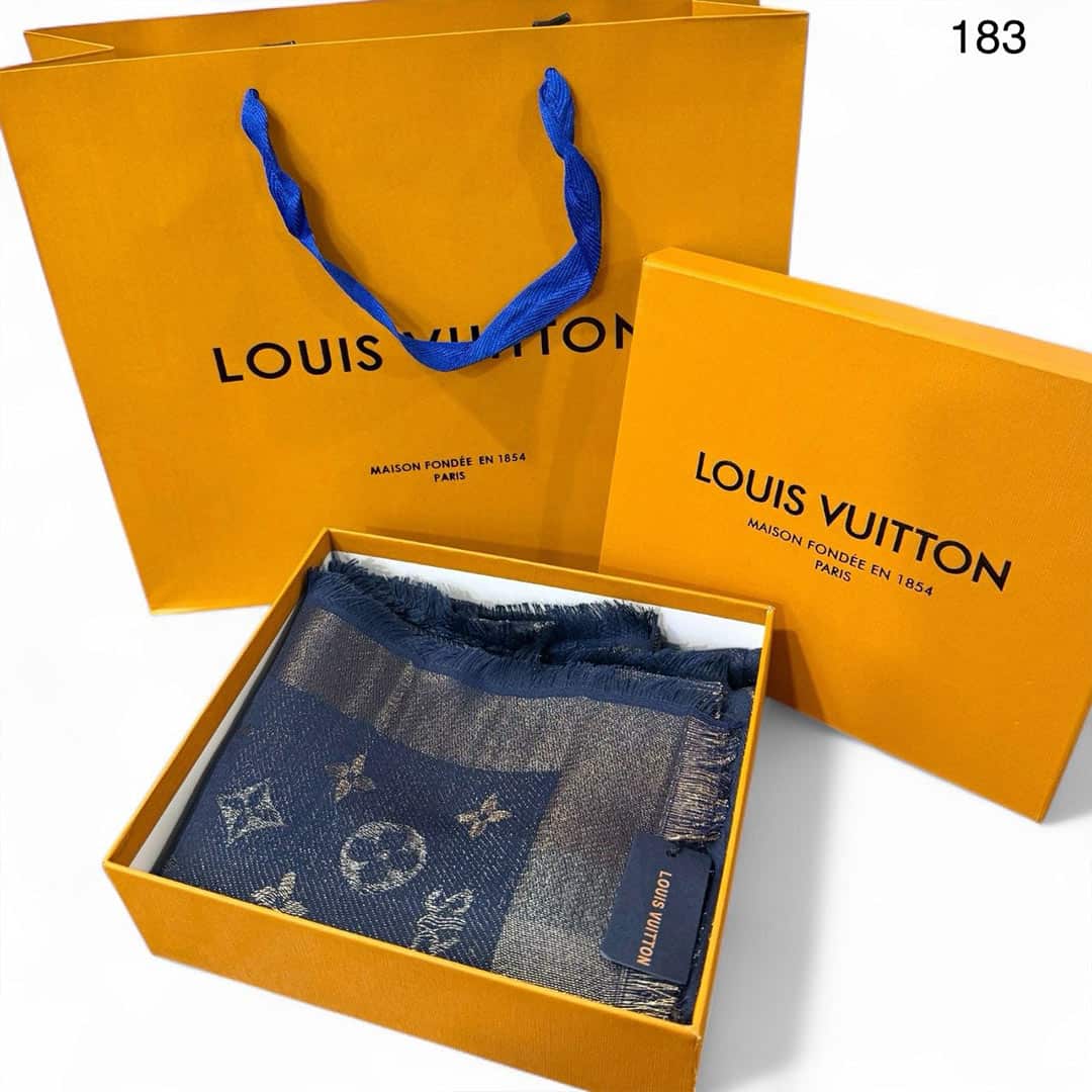 LV Classic Monogram Unisex Semi Woollen Scarf - Image 9