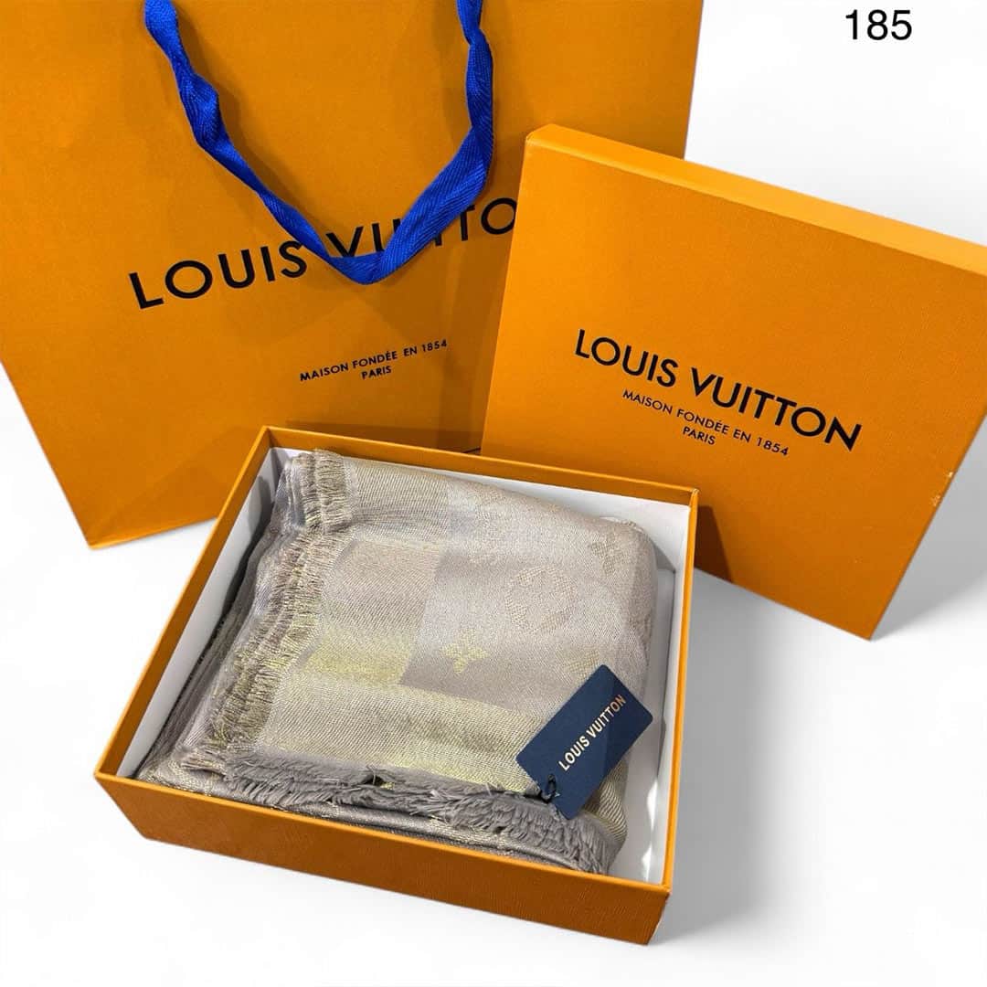 LV Classic Monogram Unisex Semi Woollen Scarf - Image 8