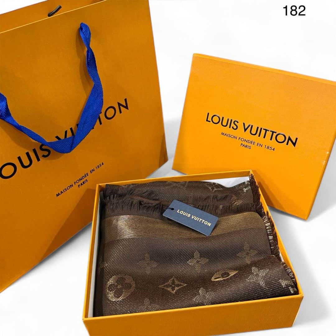 LV Classic Monogram Unisex Semi Woollen Scarf - Image 12