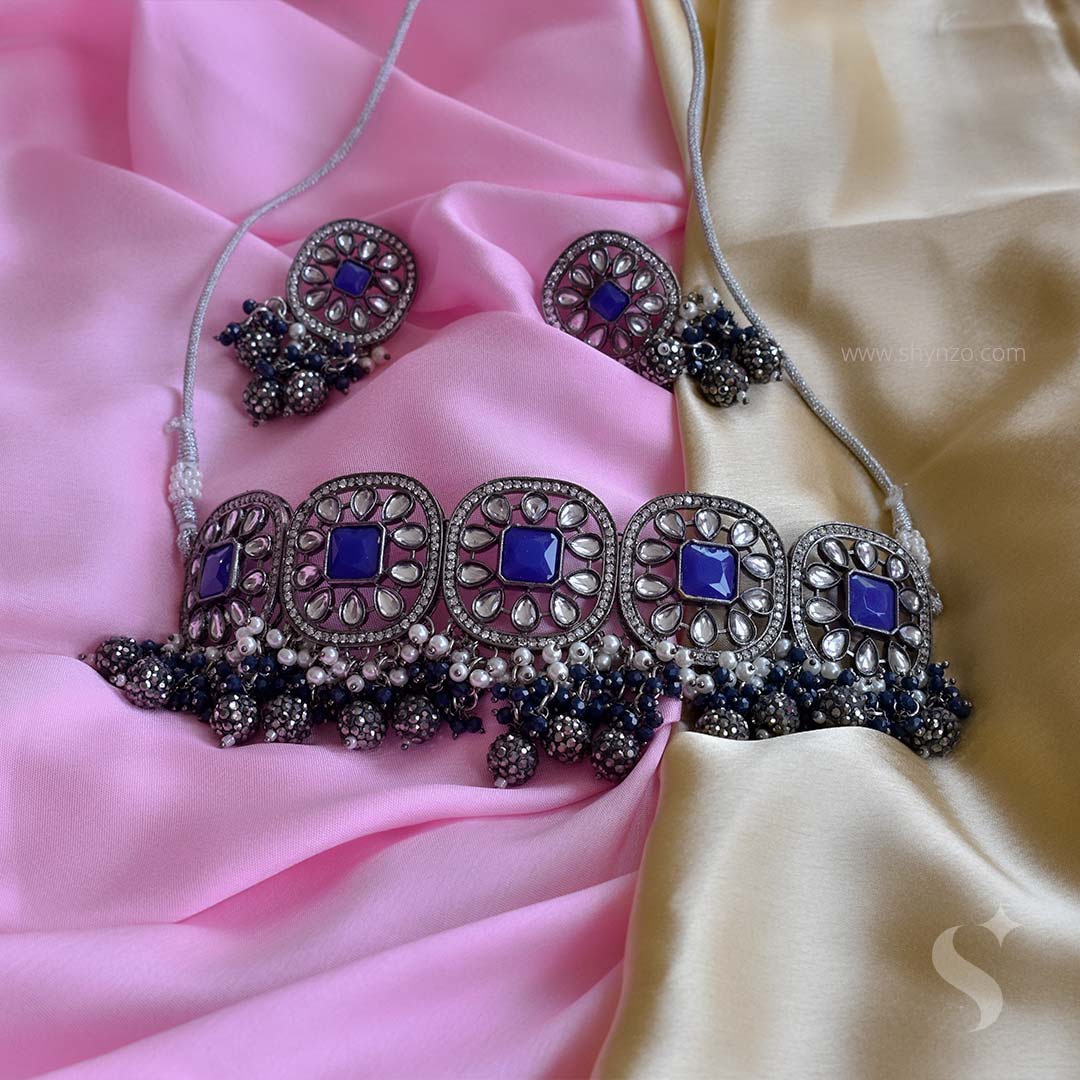MASTANI- Festive Blue Choker Set - Image 5