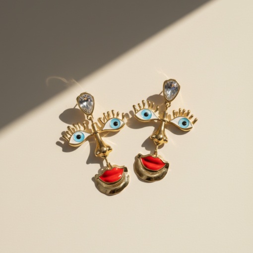 Muse - Abstract Face Statement Earrings - Image 2