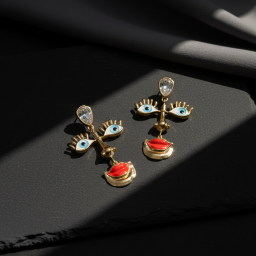 Muse - Abstract Face Statement Earrings - Image 3