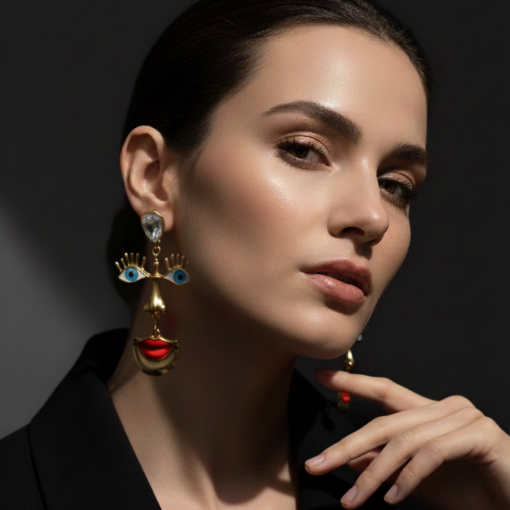 Muse - Abstract Face Statement Earrings