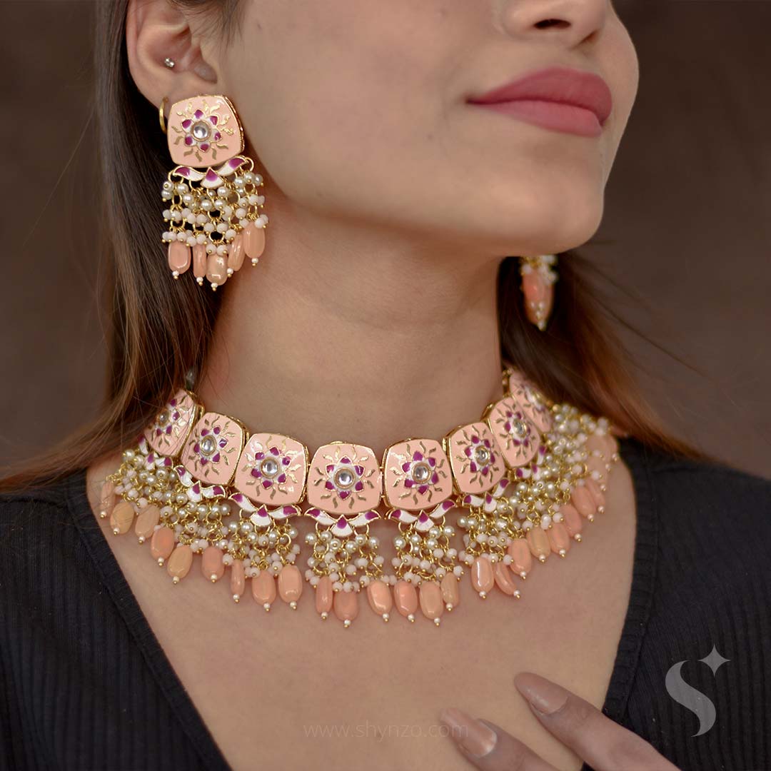 NAVYA – Heavy Jaipuri Choker Set - Image 3