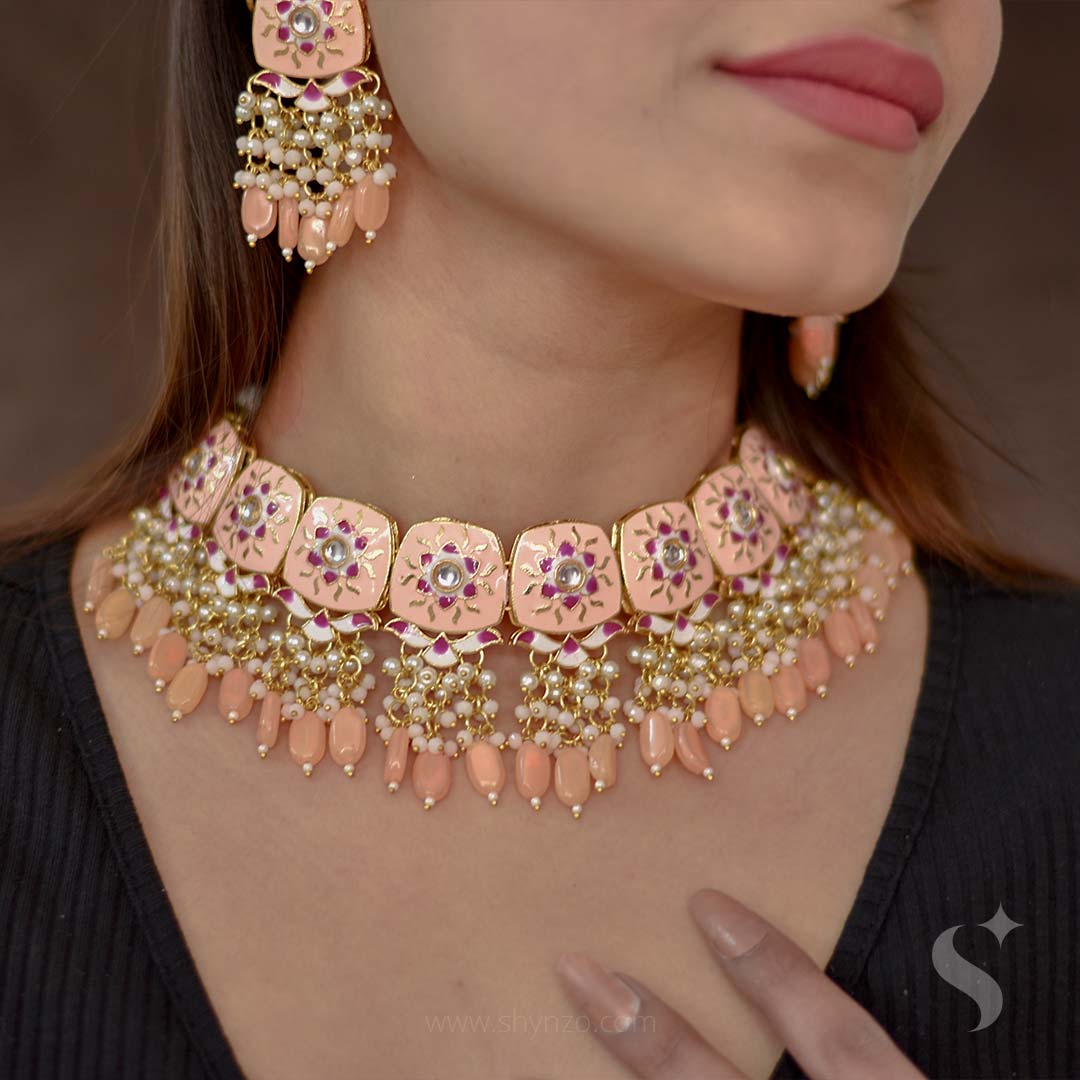 NAVYA – Heavy Jaipuri Choker Set - Image 4