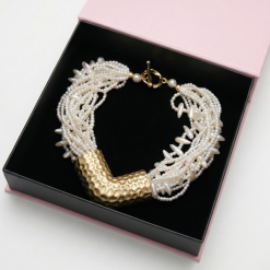Alternative view of Golden Beehive - Vintage Pearl Necklace