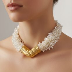 Golden Beehive - Vintage Pearl Necklace