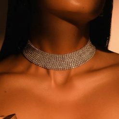 Shineluxe - Rhinestone Choker Necklace