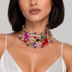 Emerastone - Multicolor Emerald Choker