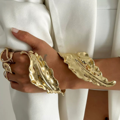 Alternative view of The Last Leaf – Gold Statement Cuff